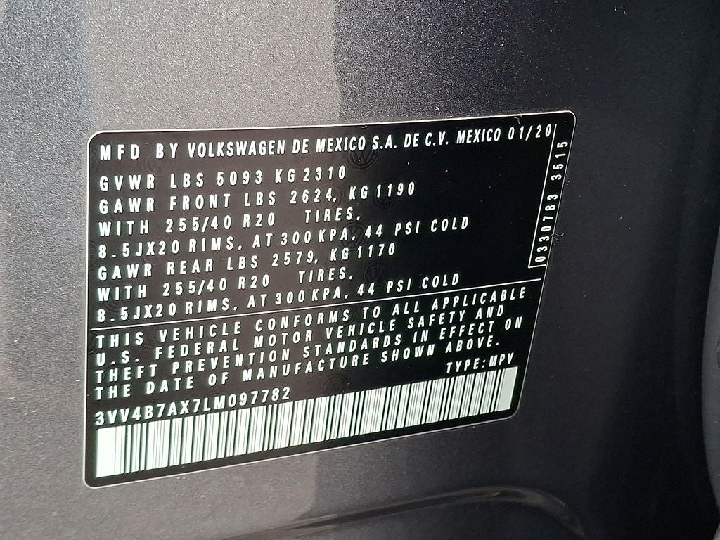 2020 Volkswagen Tiguan 2.0T SEL Premium R Line 4Motion