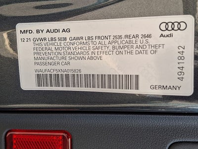 2022 Audi A5 Sportback Premium Plus S Line quattro