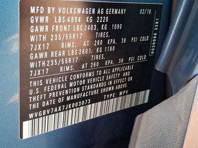 2018 Volkswagen Tiguan Limited 2.0T 4Motion