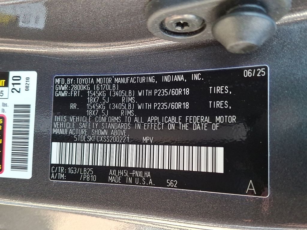 2025 Toyota Sienna Platinum 7 Passenger
