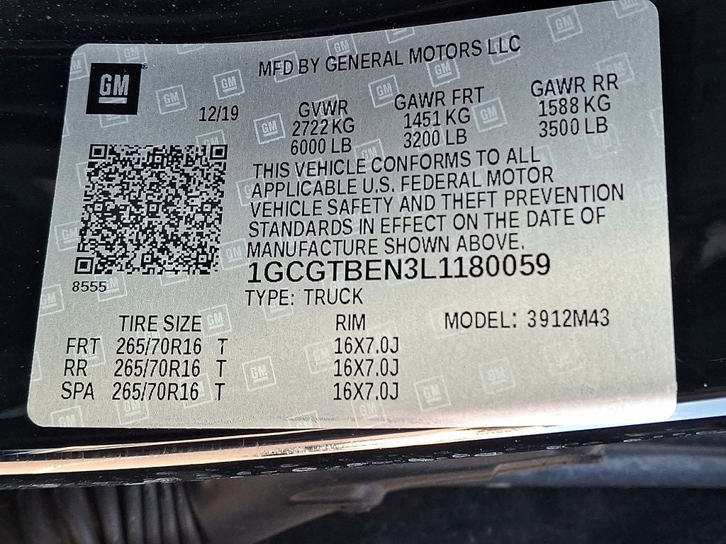 2020 Chevrolet Colorado Work Truck