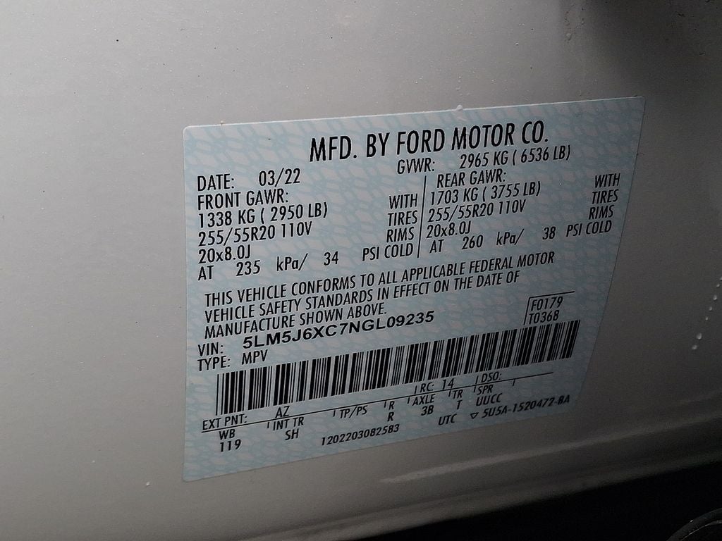 2022 Lincoln Aviator Standard