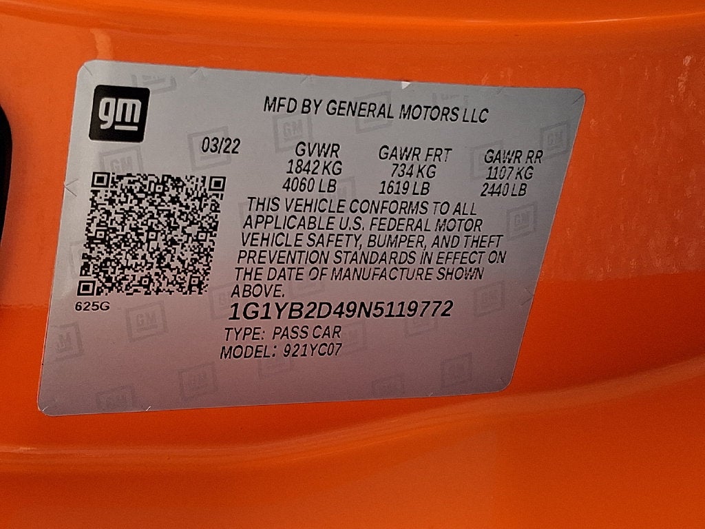 2022 Chevrolet Corvette Stingray 2LT