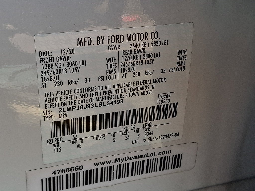 2020 Lincoln Nautilus Standard