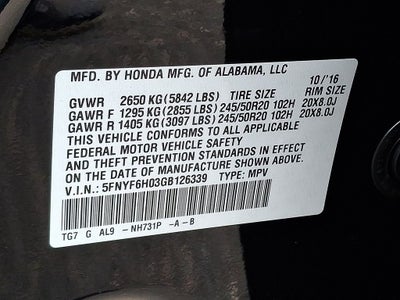 2016 Honda Pilot Elite