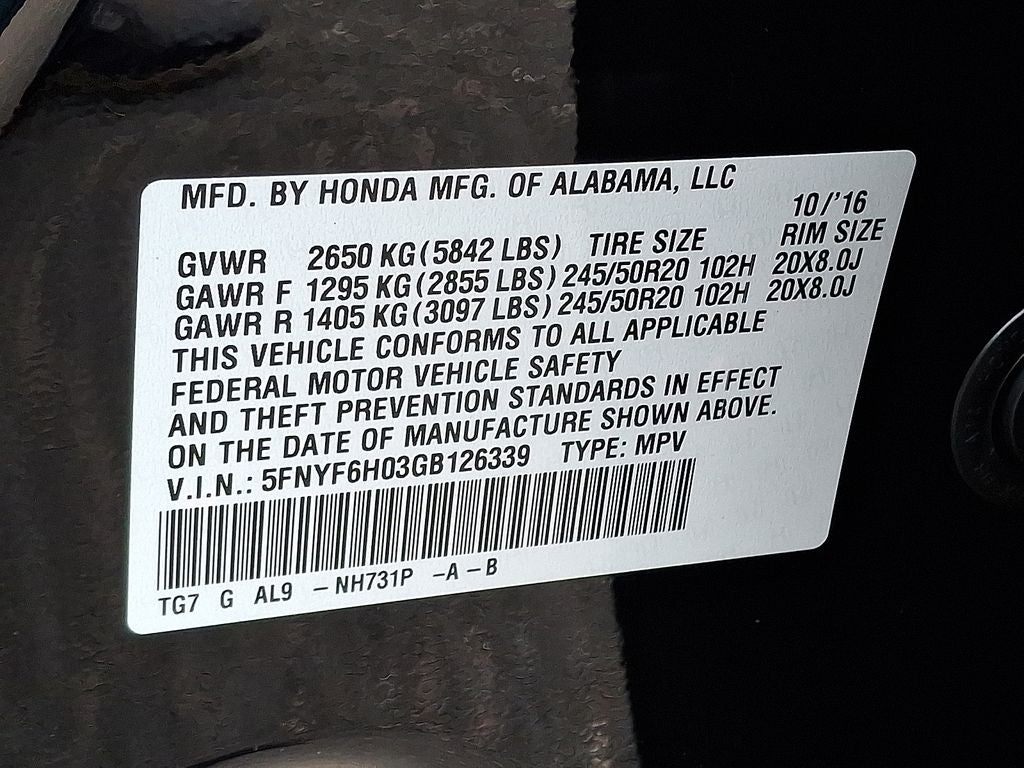 2016 Honda Pilot Elite