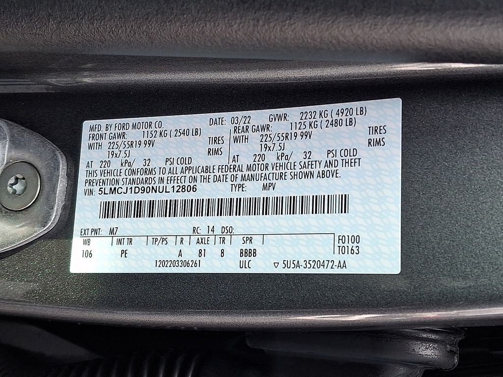 2022 Lincoln Corsair Standard