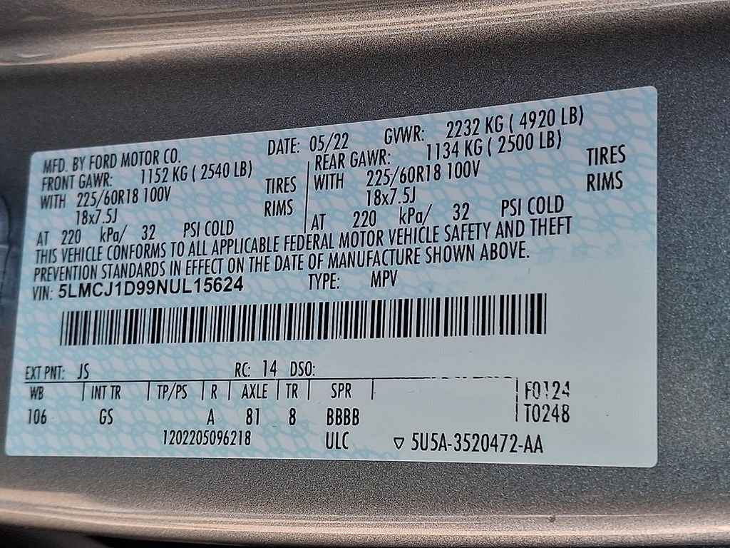 2022 Lincoln Corsair Standard