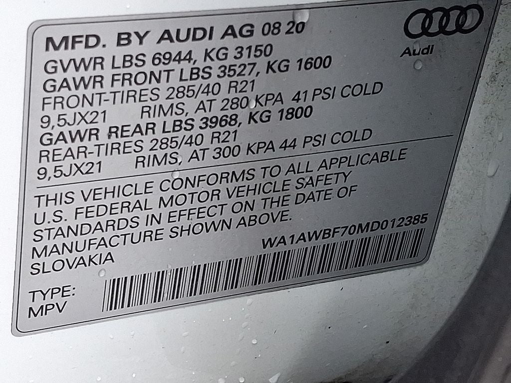 2021 Audi SQ7 Premium Plus quattro