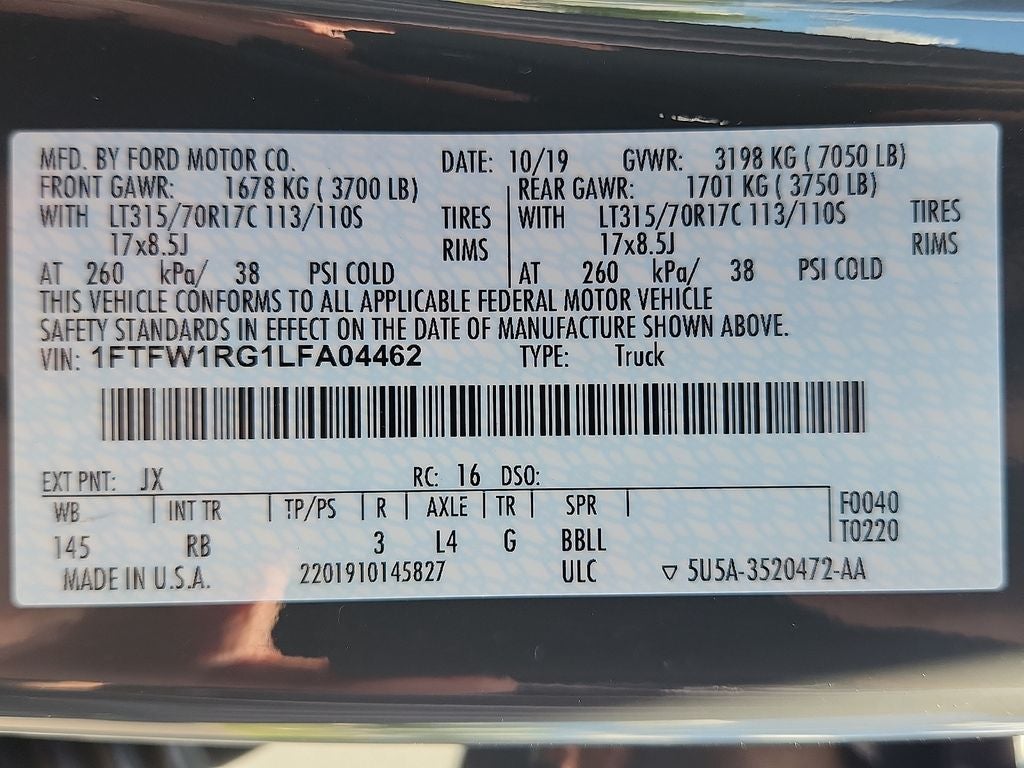 2020 Ford F-150 Raptor