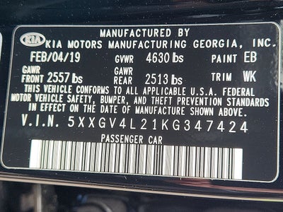 2019 Kia Optima SX Turbo
