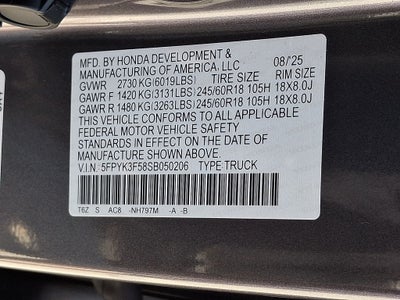 2025 Honda Ridgeline RTL