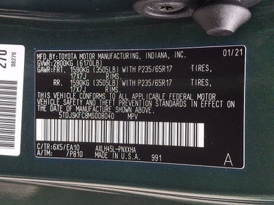 2021 Toyota Sienna XLE 7 Passenger