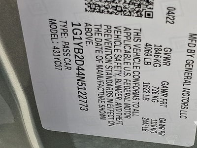 2022 Chevrolet Corvette Stingray 2LT
