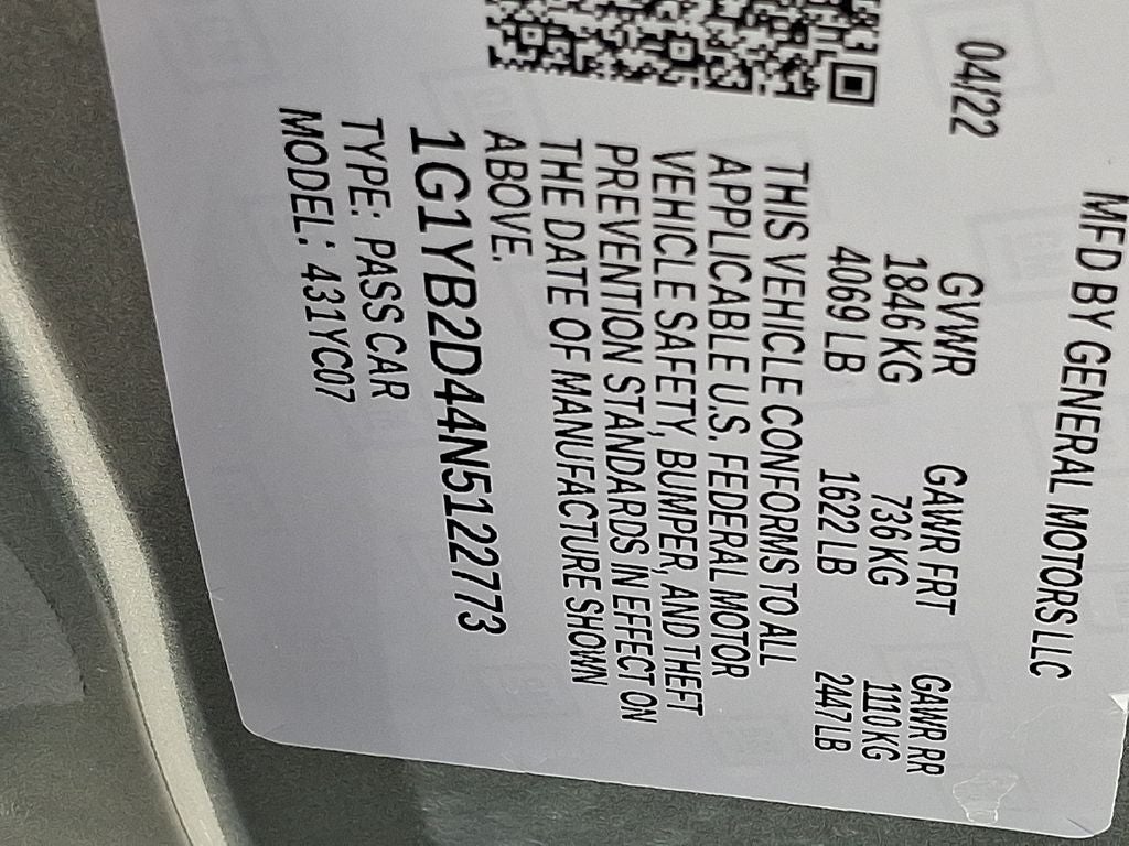 2022 Chevrolet Corvette Stingray 2LT