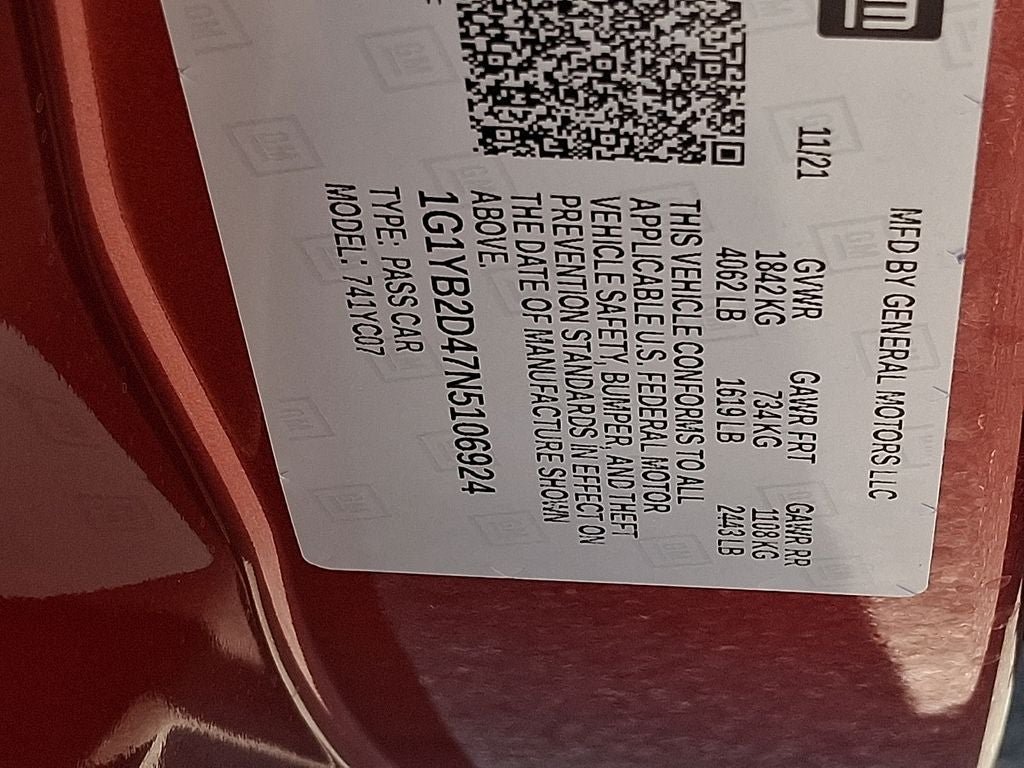 2022 Chevrolet Corvette Stingray 2LT