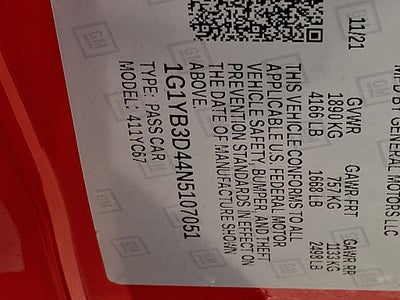 2022 Chevrolet Corvette Stingray 2LT