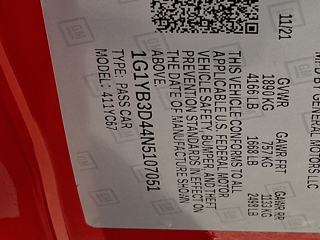 2022 Chevrolet Corvette Stingray 2LT