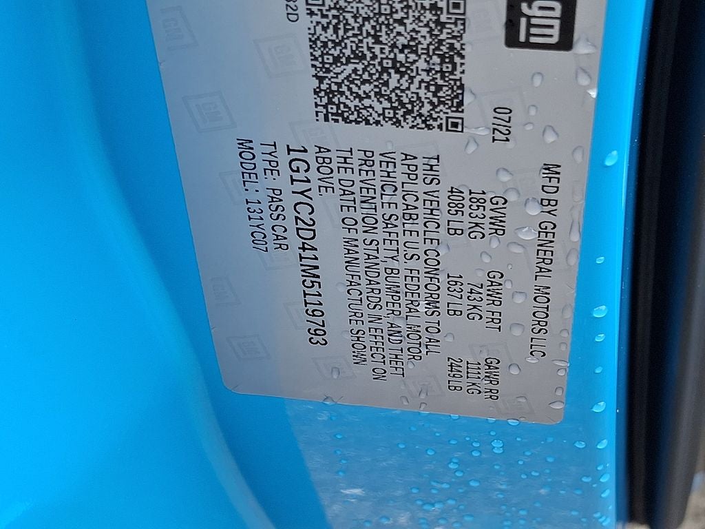 2021 Chevrolet Corvette Stingray 3LT