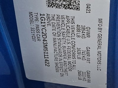 2021 Chevrolet Corvette Stingray 3LT