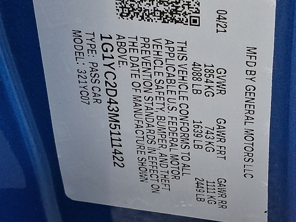 2021 Chevrolet Corvette Stingray 3LT