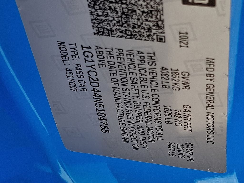 2022 Chevrolet Corvette Stingray 3LT