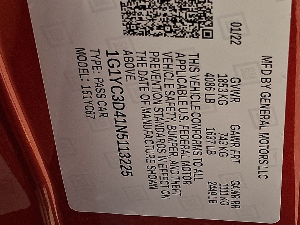 2022 Chevrolet Corvette Stingray 3LT