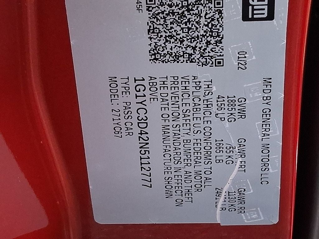 2022 Chevrolet Corvette Stingray 3LT