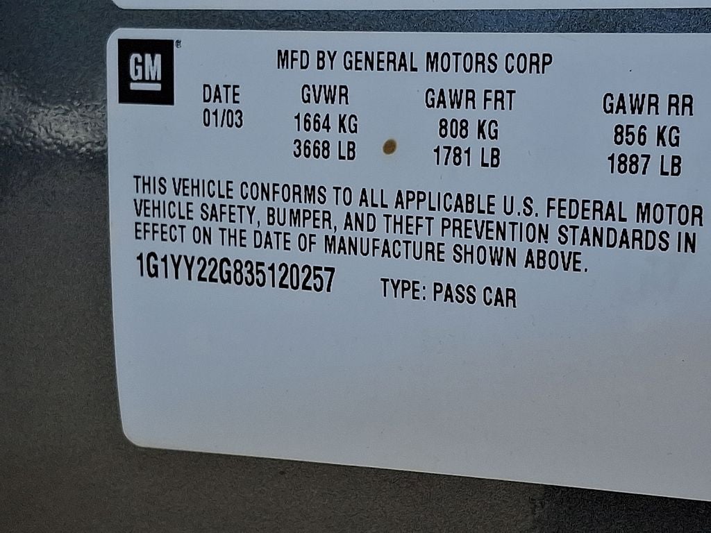2003 Chevrolet Corvette Base