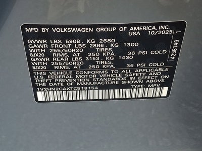 2026 Volkswagen Atlas 2.0T SE w/Technology