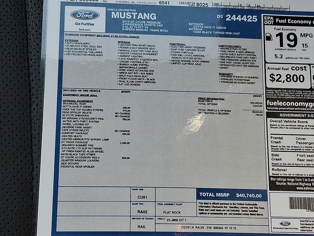 2013 Ford Mustang GT Premium