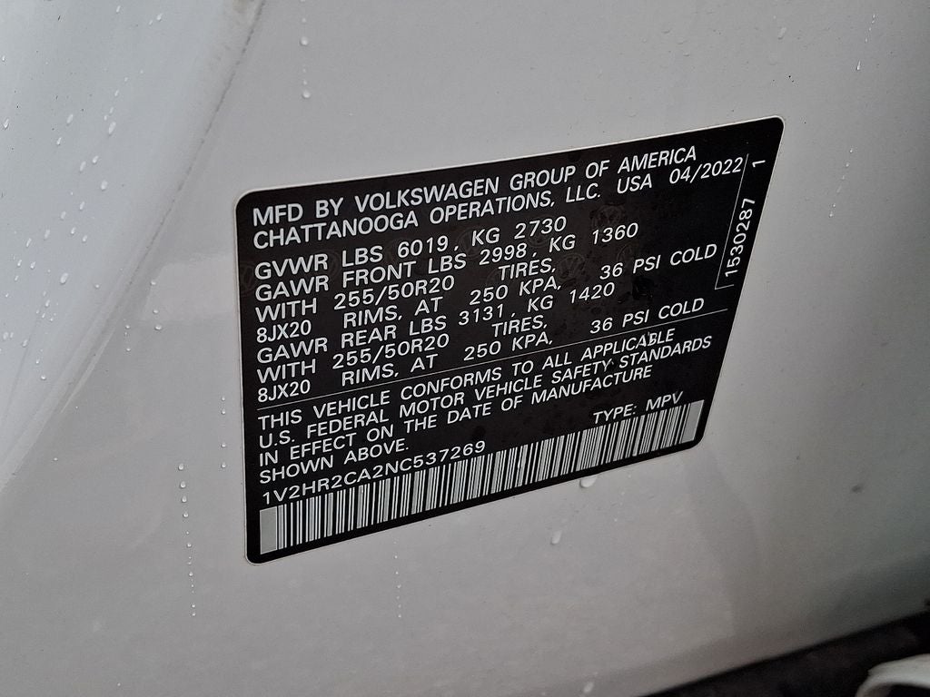 2022 Volkswagen Atlas 3.6L V6 SE w/Technology