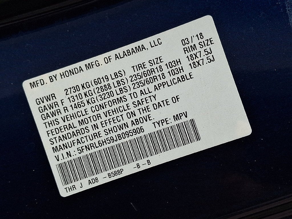 2018 Honda Odyssey EX