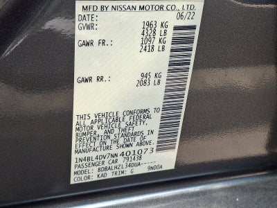 2022 Nissan Altima 2.5 SV