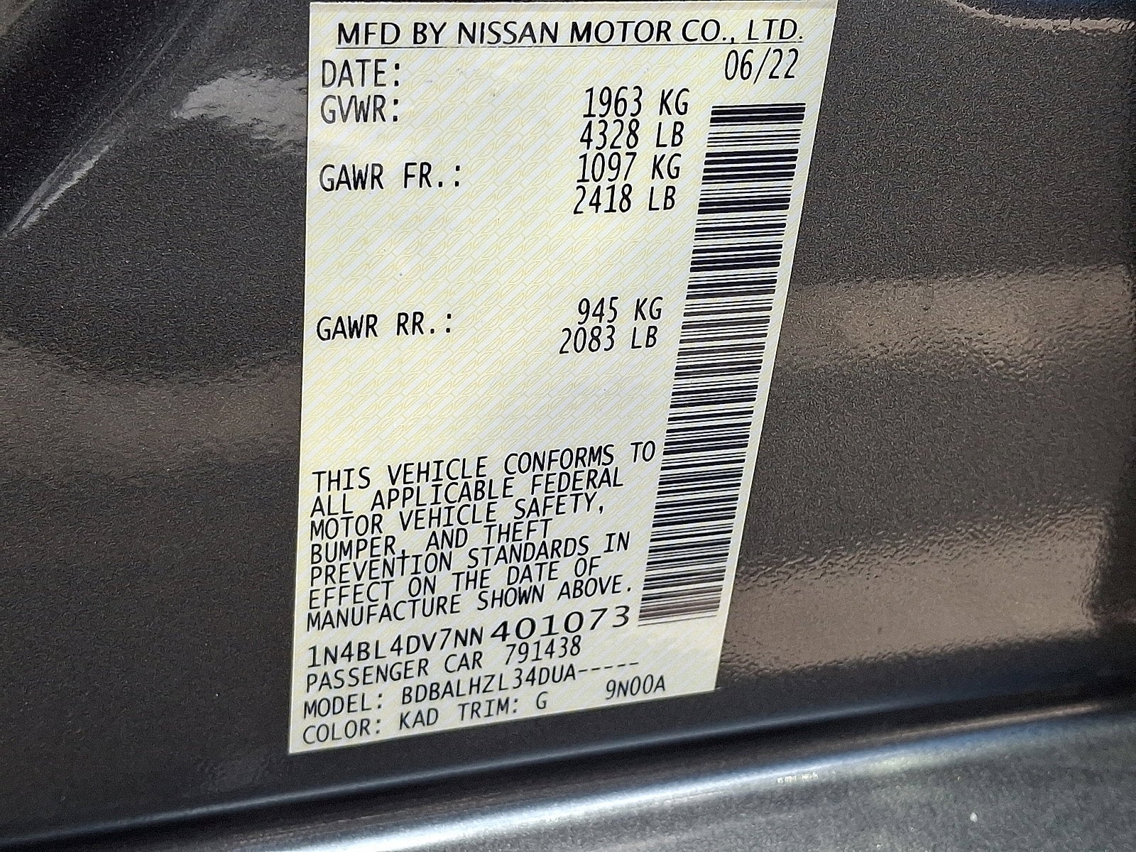 2022 Nissan Altima 2.5 SV