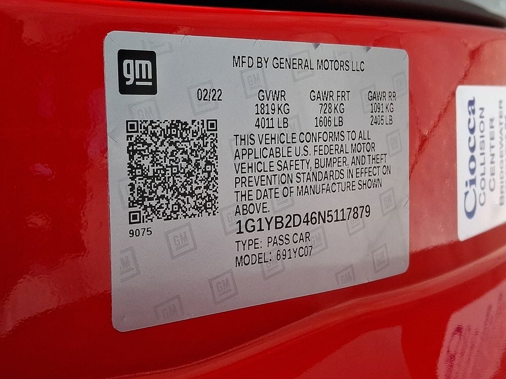 2022 Chevrolet Corvette Stingray 2LT