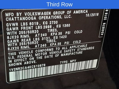 2019 Volkswagen Atlas SEL Premium 4Motion