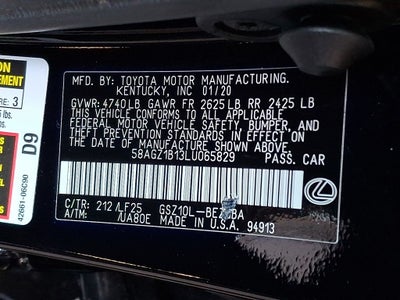 2020 Lexus ES 350 F Sport