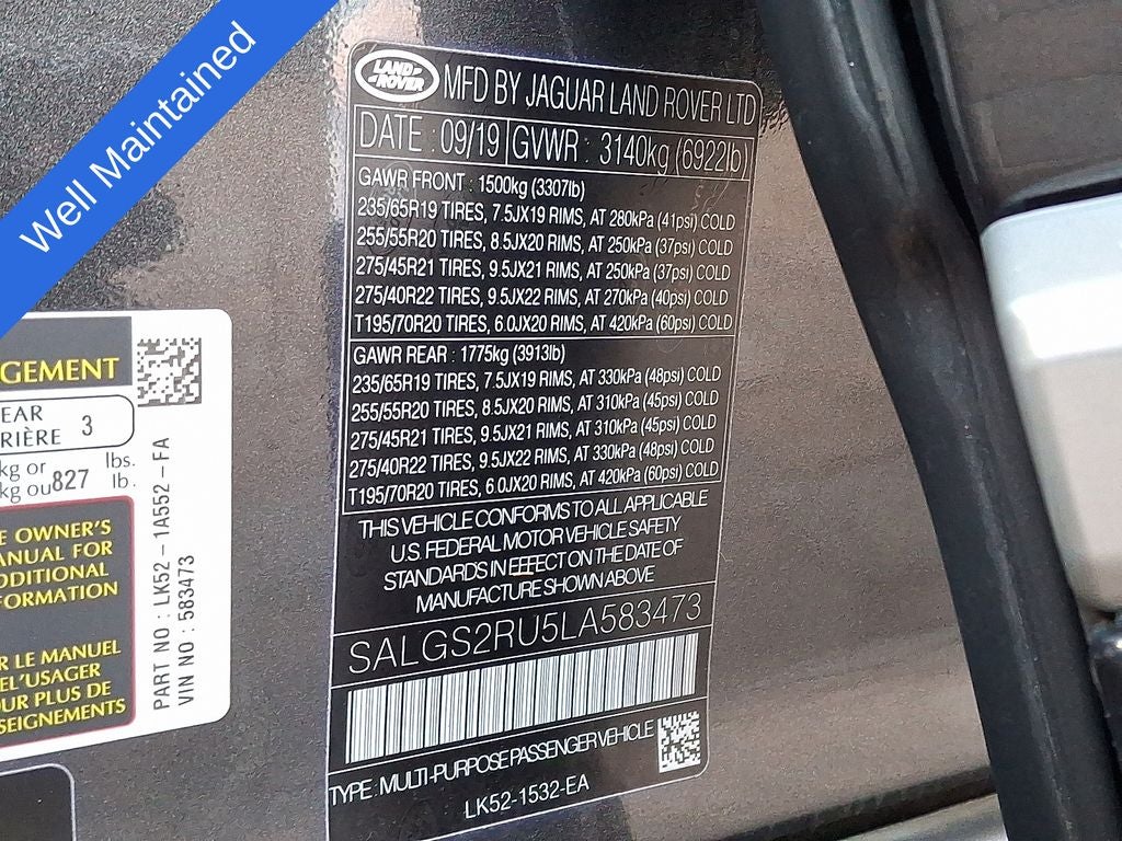 2020 Land Rover Range Rover HSE