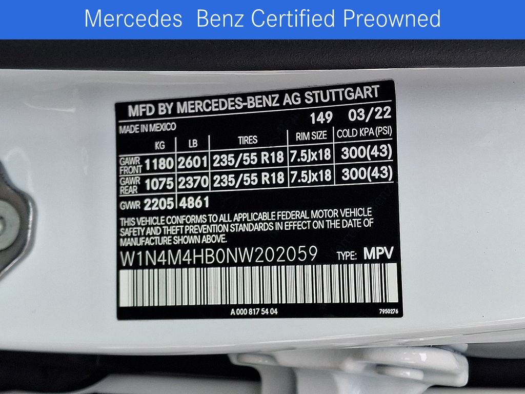 2022 Mercedes-Benz GLB GLB 250 4MATIC®