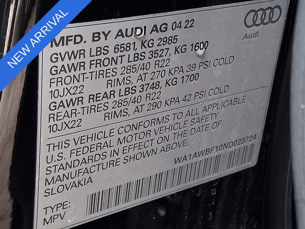 2022 Audi SQ8 4.0T Premium Plus quattro