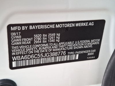 2018 BMW 6 Series 650i xDrive Gran Coupe