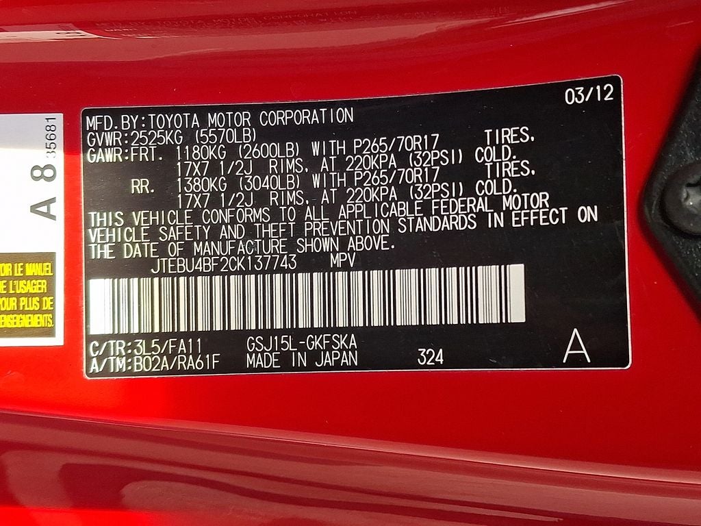 2012 Toyota FJ Cruiser Base