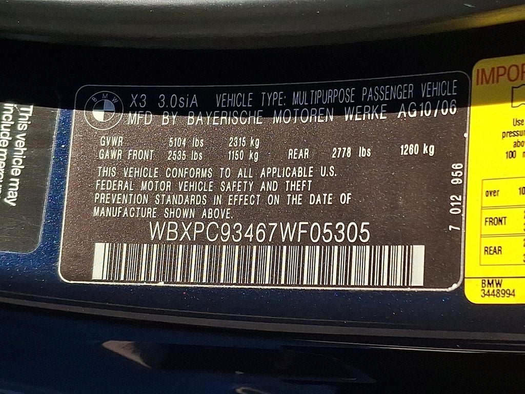 2007 BMW X3 3.0si