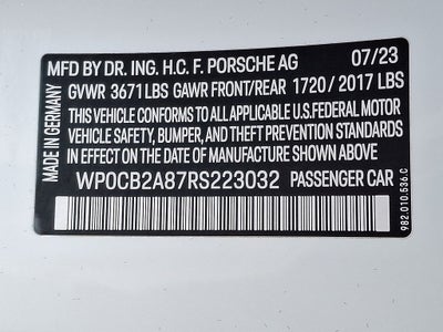 2024 Porsche 718 Boxster S