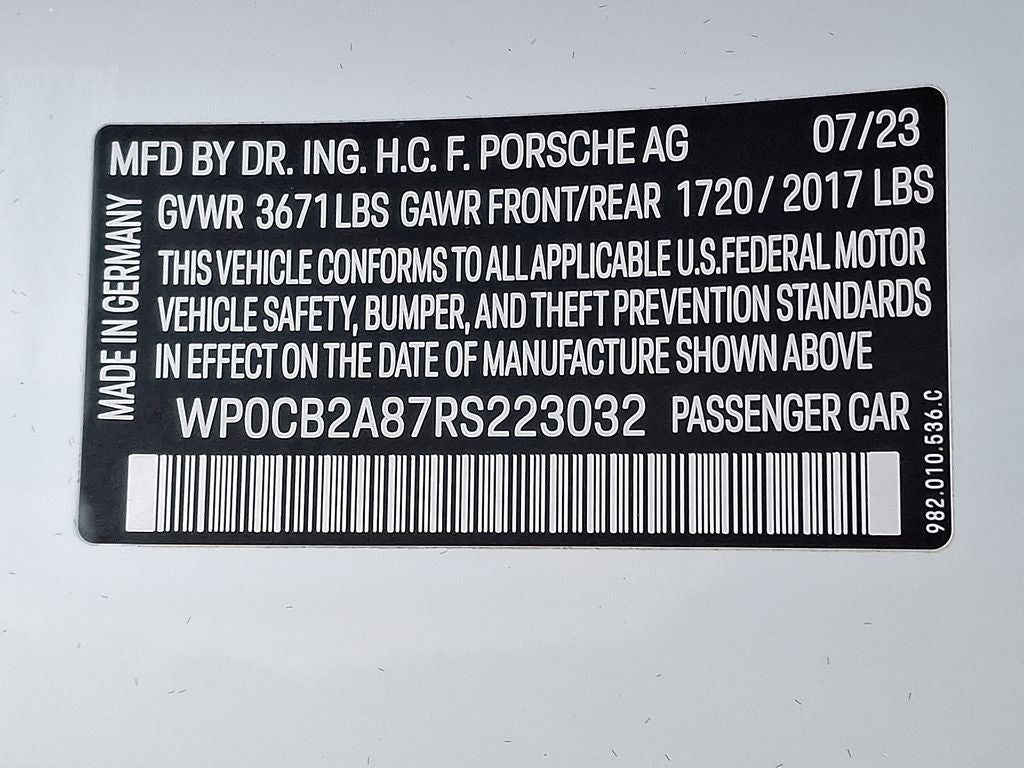 2024 Porsche 718 Boxster S