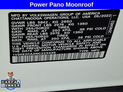 2022 Volkswagen Atlas Cross Sport 3.6L V6 SE w/Technology