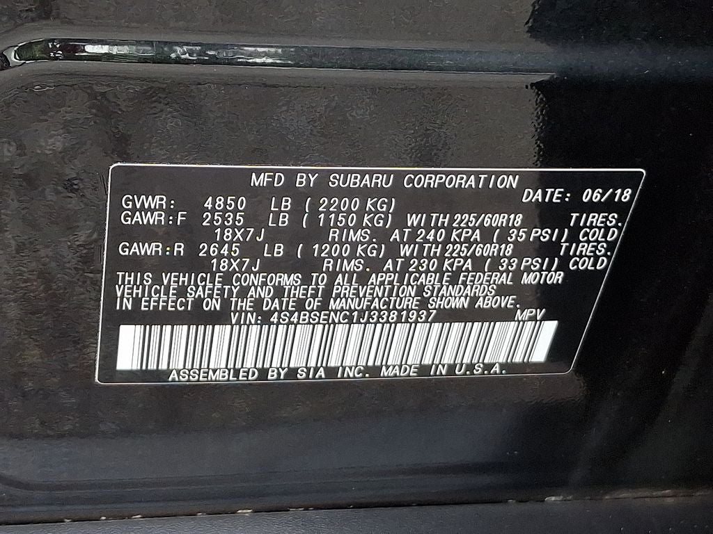 2018 Subaru Outback 3.6R Limited