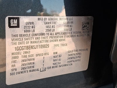 2018 Chevrolet Colorado Work Truck