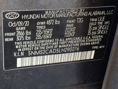 2020 Hyundai Santa Fe SE